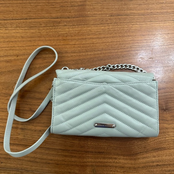 Rebecca Minkoff Edie Leather Wallet on a Chain Grey - Picture 4 of 6